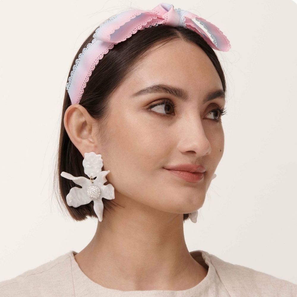 Lele Sadoughi Shirley Bow Headband in color: Cotton Candy, New